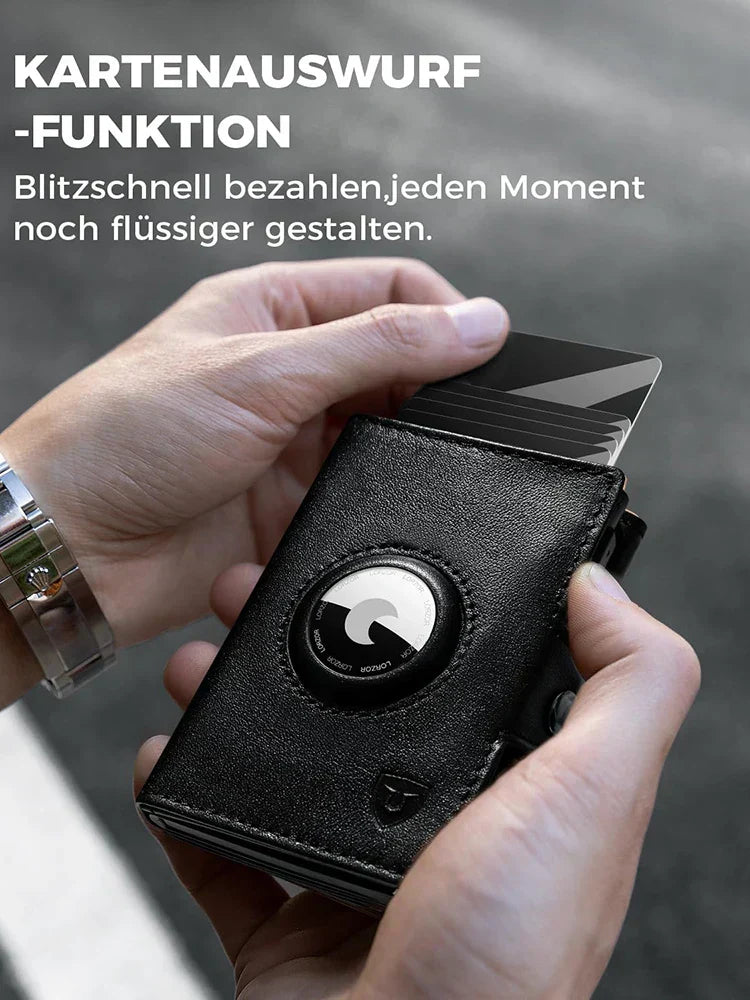 Men’s Blocker Wallet - Genuine Leather Wallet with Coin Pocket, Black-3