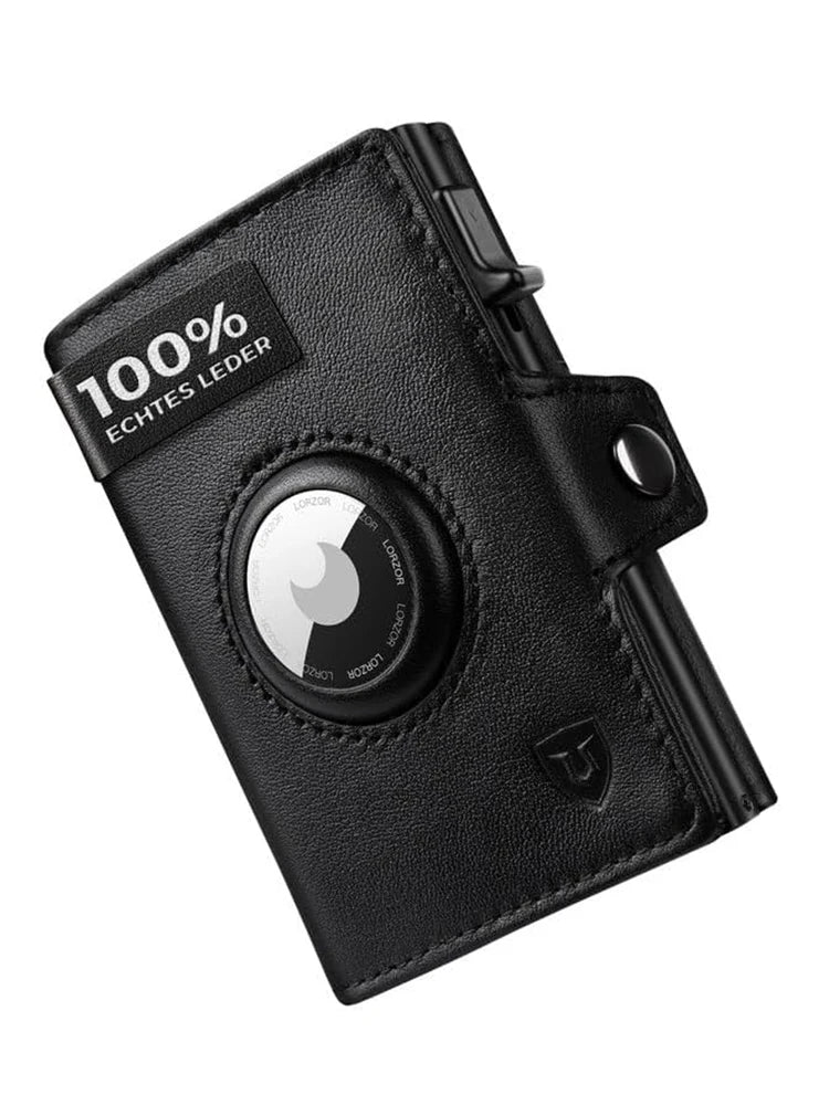 Men’s Blocker Wallet - Genuine Leather Wallet with Coin Pocket, Black-0