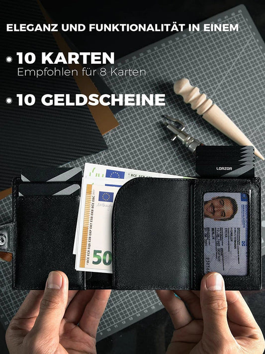 Men’s Blocker Wallet - Genuine Leather Wallet with Coin Pocket, Black-1