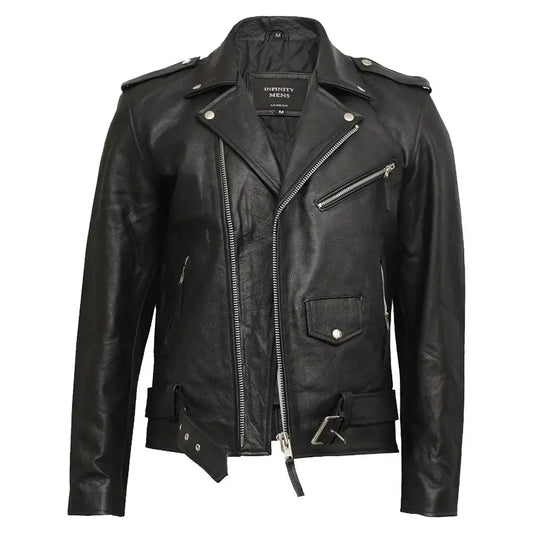 Men’s Real Leather Brando Biker Jacket-0